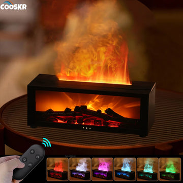 Flame Aroma Diffuser & Air Humidifier – Essential Oil Diffuser with LED Light & Remote Control
